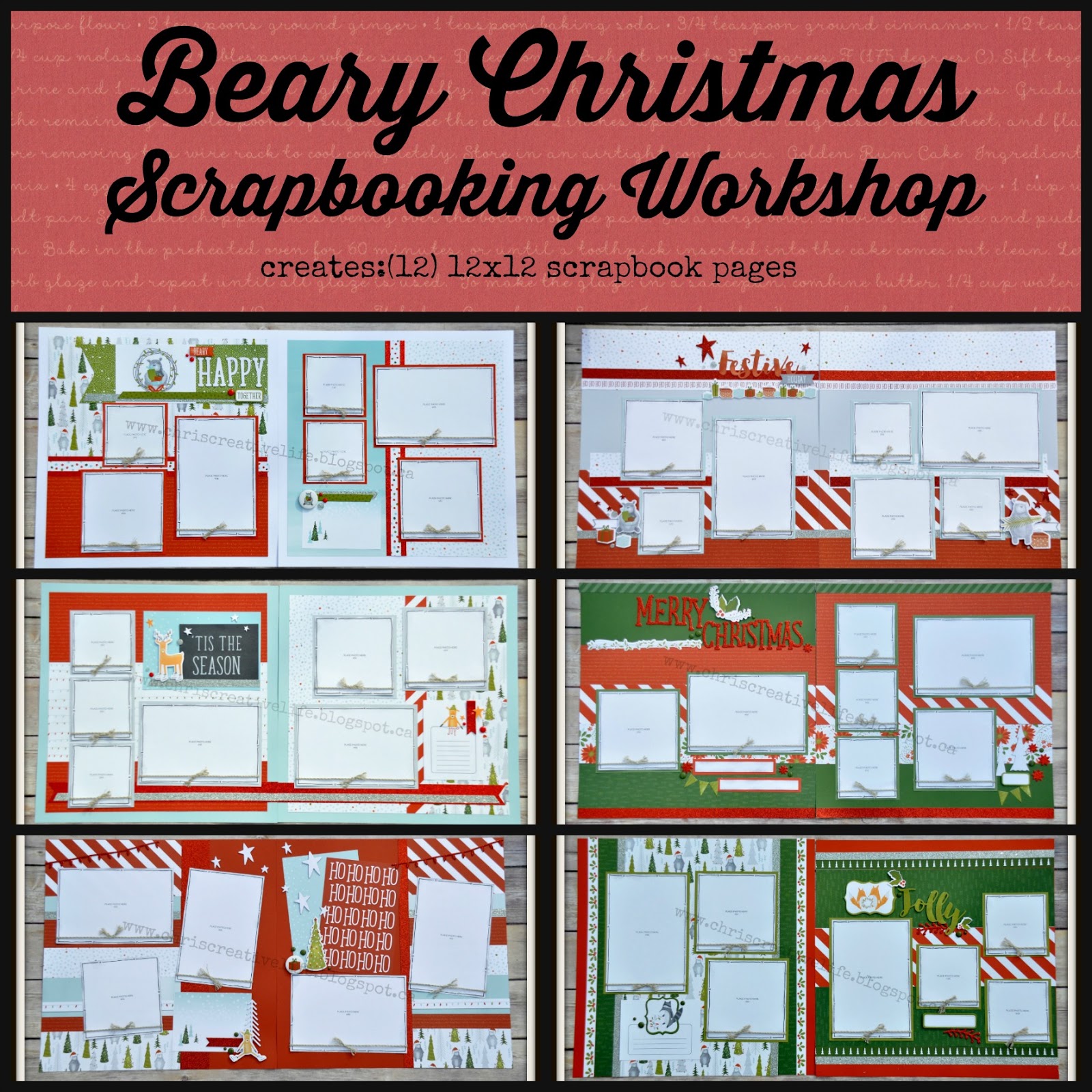 A Beary Christmas Scrapbooking Workshop