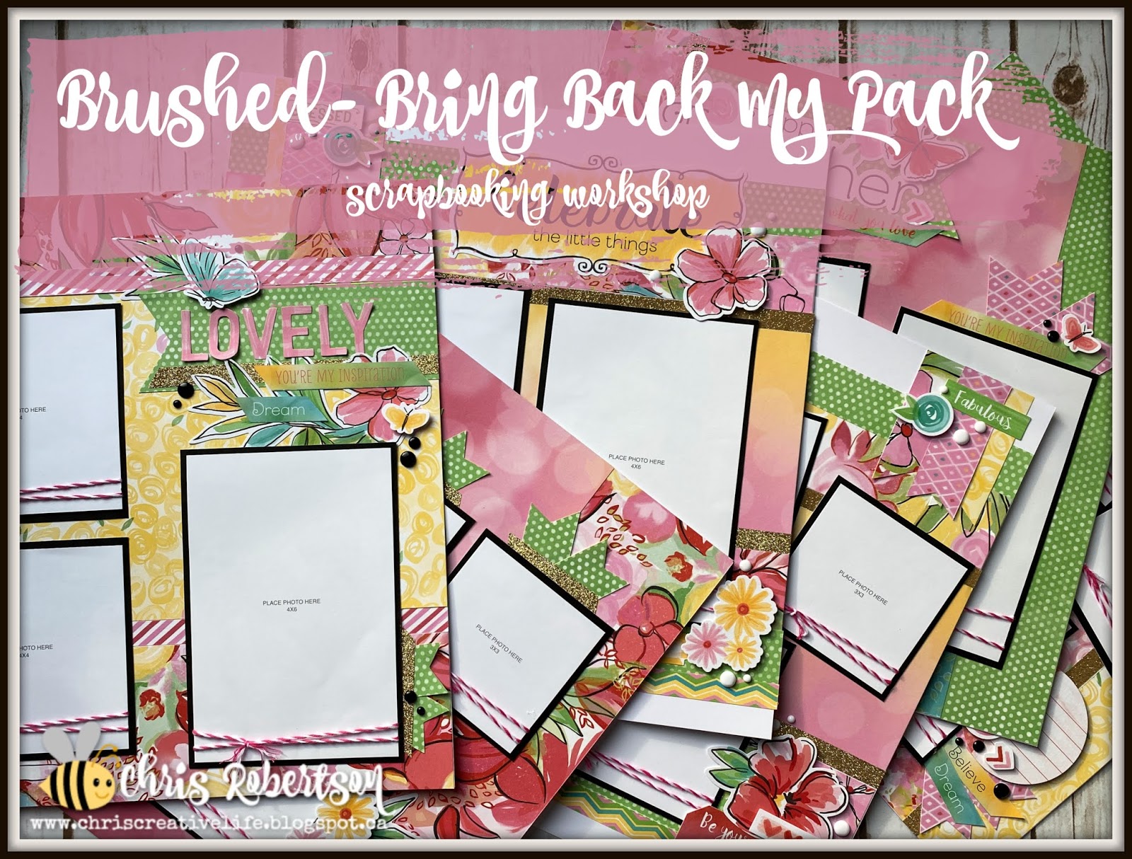 Brushed- Bring Back My Pack Scrapbookng Workshop